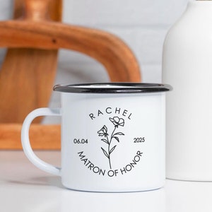 Personalized Bridesmaid Matron of Honor Mug, Maid of Honor Proposal Gift, Bridal Party Gifts, Bachelorette Cups, Engagement Reveal