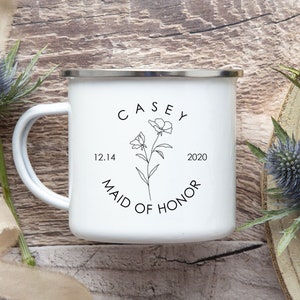 Personalized Bridesmaid Matron of Honor Mug, Maid of Honor Proposal Gift, Bridal Party Gifts, Bachelorette Cups