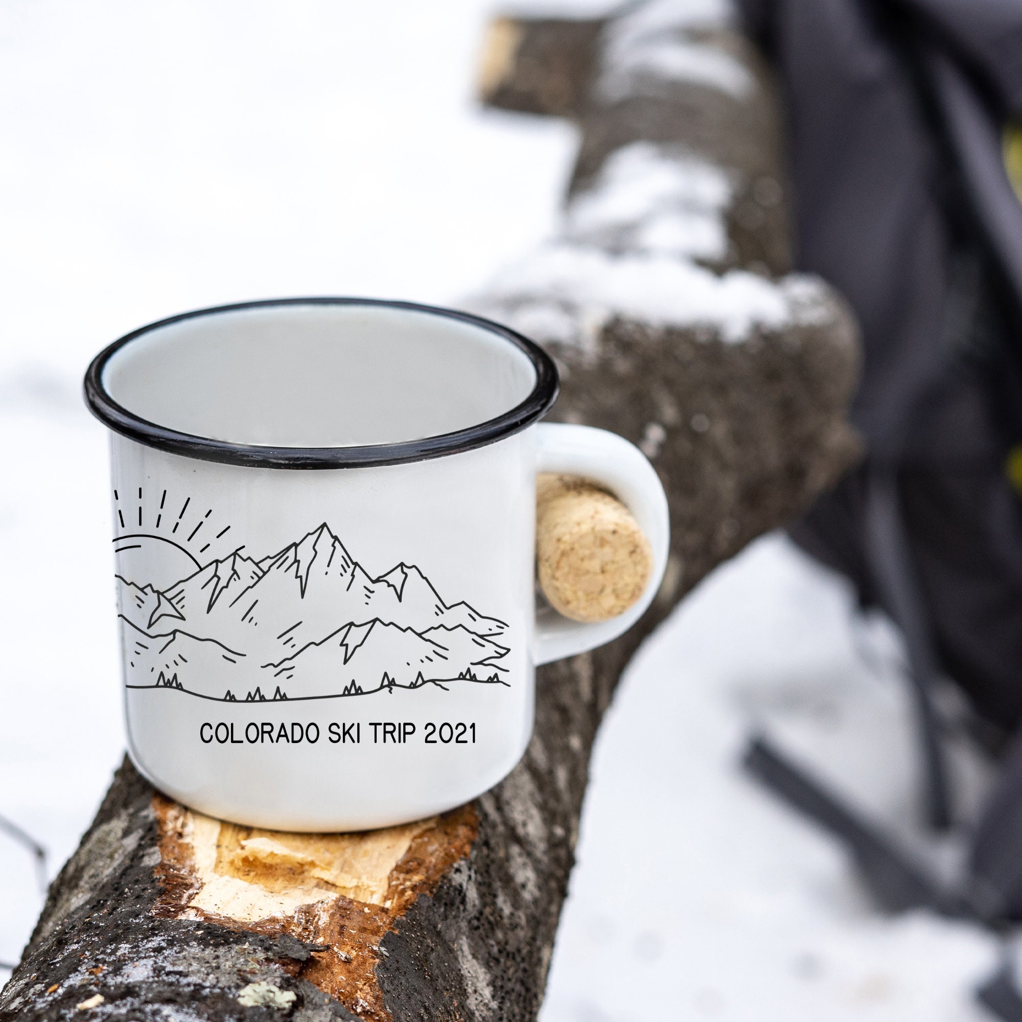 Personalized Ski Mug, Customized Couples Skiing Gift, Downhill Ski Lover, Winter Skier Sports Gift, Coldsmoke Powder Snow Freeride Camp Mug