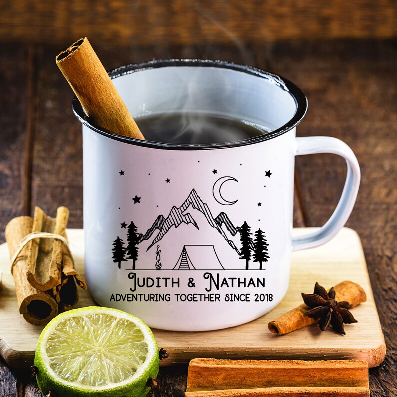 CUSTOM Camp Mug Adventuring Together Camping Mug Camper Etsy
