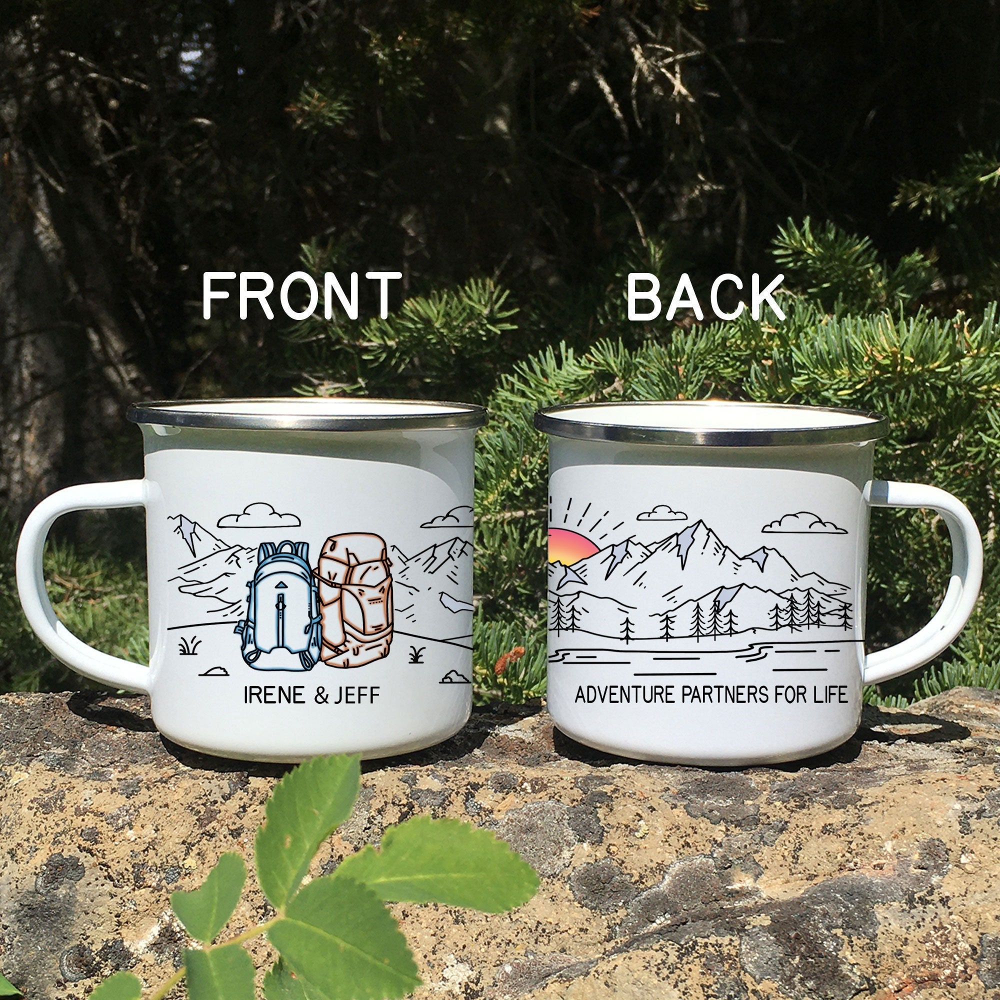 Custom Camping Mug, Insulated Mug, Adventure Mug, Hiking Camp Mugs, Metal  Coffee Mugs, Campfire Mug, Couples Coffee Gift, Coffee Gift 