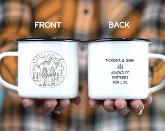 Personalized Gift, Outdoor Enthusiasts Mug, Couples Wedding Engagement Gift
