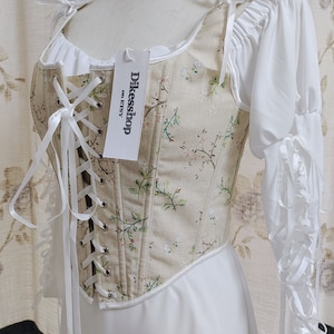 Vintage Y2K Floral Lace Up Corset Top: Renaissance Cropped Bustier