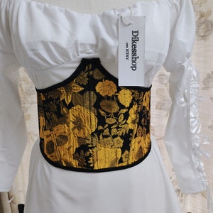 Vintage Floral Underbust Corset Belt Women Retro Bustier Belt Girls Wide Waist Lace-up Corset Bustier Renaissance Y2K Belt Gifts for Her