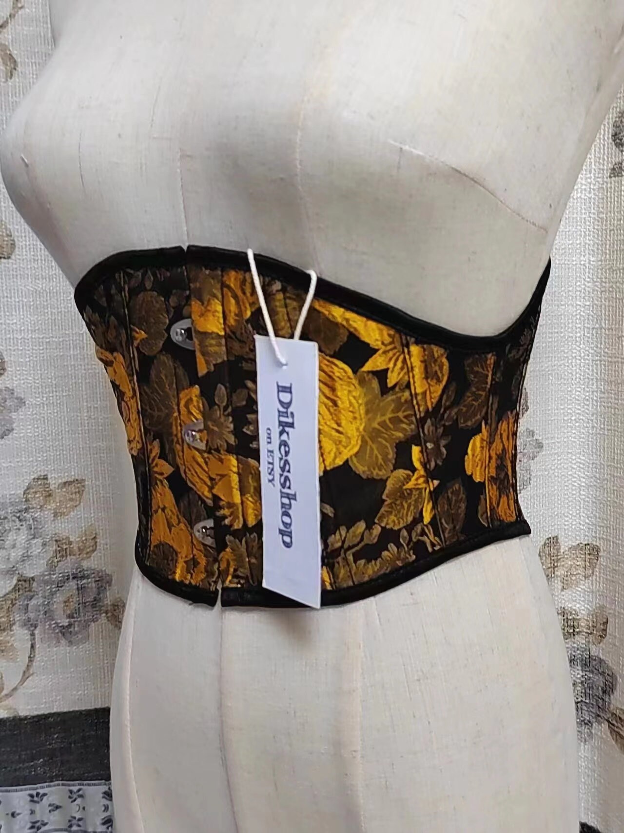 Vintage Floral Underbust Corset Belt Renaissance Medieval 