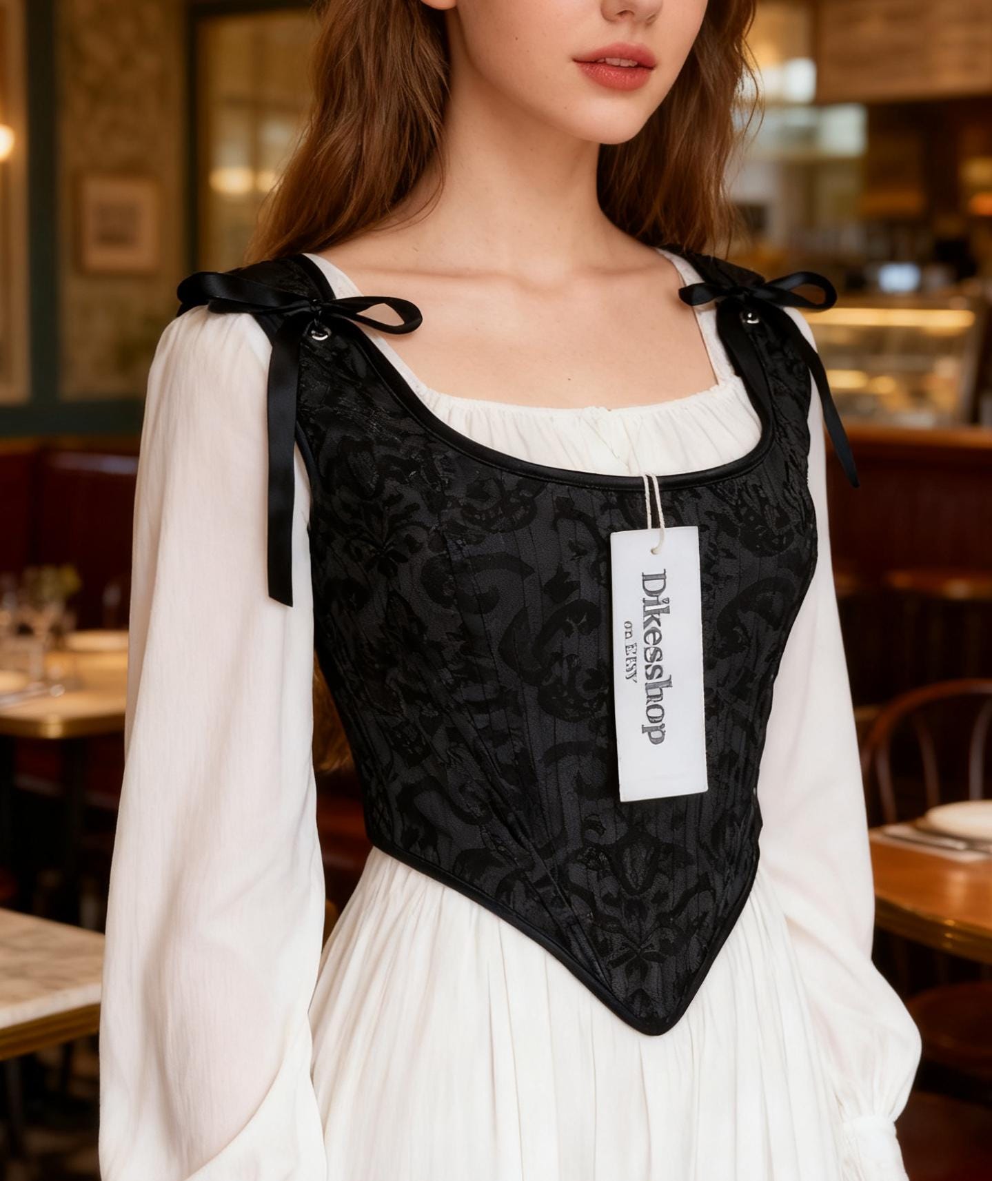 Black Lace up Corset Top - Etsy
