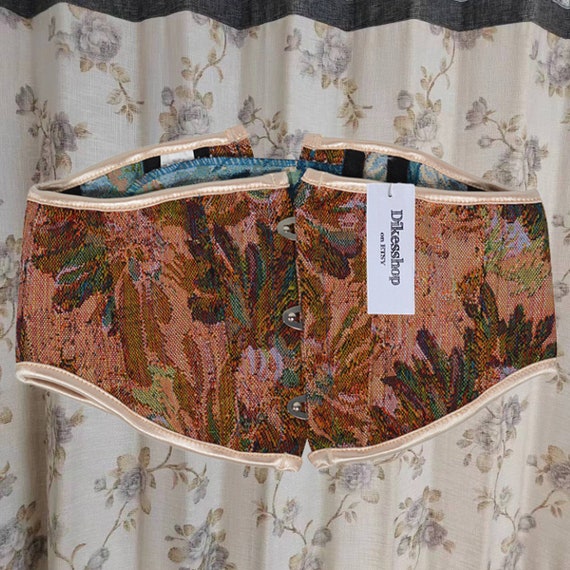 Vintage Underbust Corset Belt for Women Floral Bustier Top Outfit