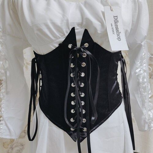 underbust corset belt white