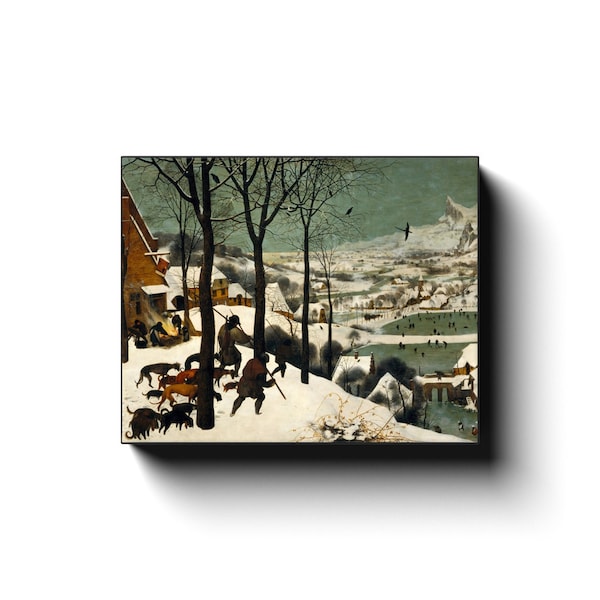 Hunters In The Snow, Pieter Bruegel, Oversized Paintings, Extra Large Canvas, Wall Art, Huge Painting, Above Couch, Scandinavian Folk Art