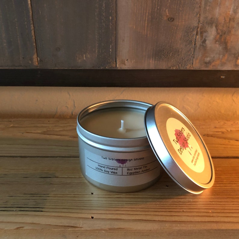 Egyptian Amber Candle in Metal Tin Etsy