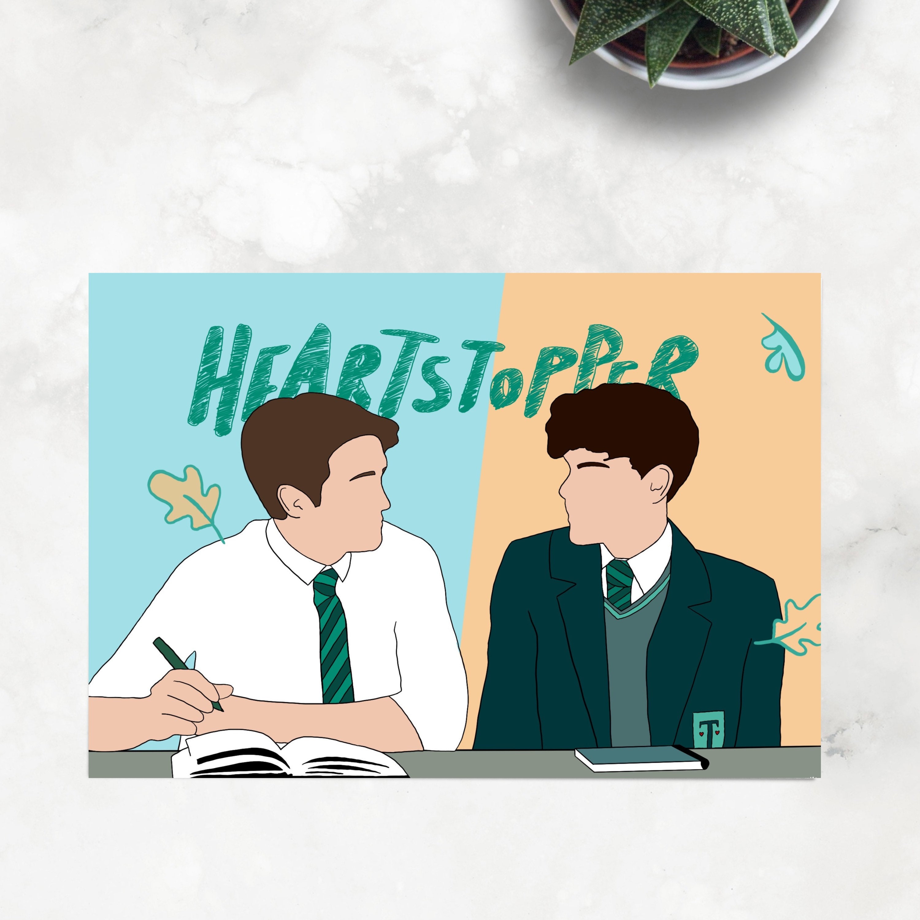 Heartstopper Poster Charlie Spring and Nick Nelson Drawing - Etsy