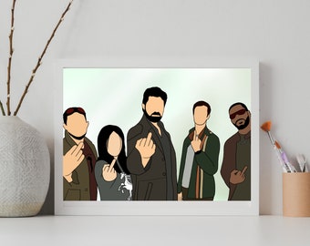 The Boys Poster | Frenchie Kimiko Miyashiro Billy Butcher Hughie Campbell Mother&#39;s Milk Drawing | A5 A4 A3