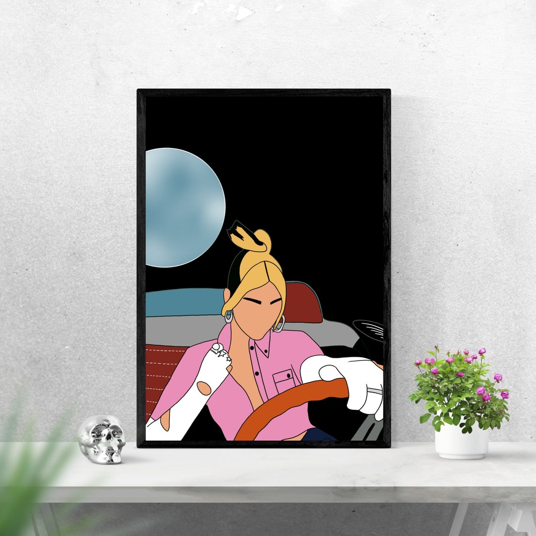 Dua Lipa Poster | Future Nostalgia Album Cover Drawing Don't Start