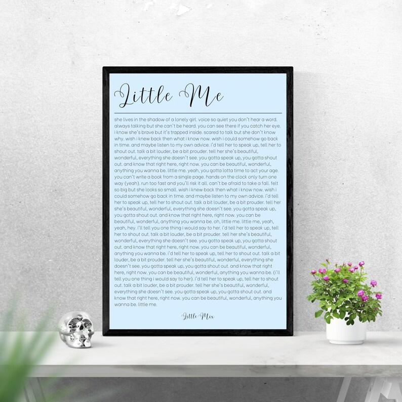 Little Mix Little Me Lyrics Song Poster A5 A4 A3 image 5