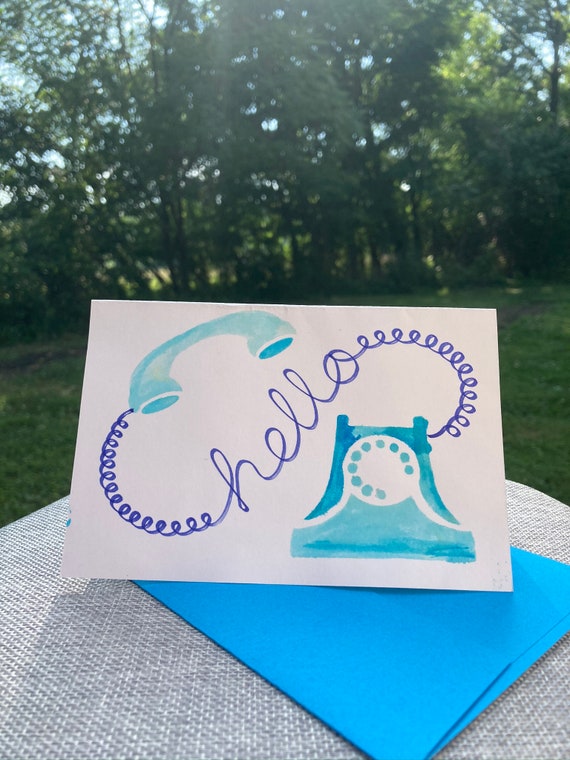 Just Calling to Say Hello Blank Greeting Card in Various Etsy