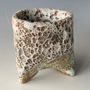 Tripod Vessel with  Crater Glazes