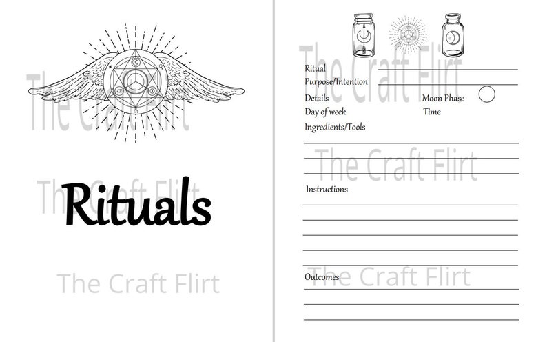 Digital or Printable Blank Spell Book Wicca Magic - Etsy