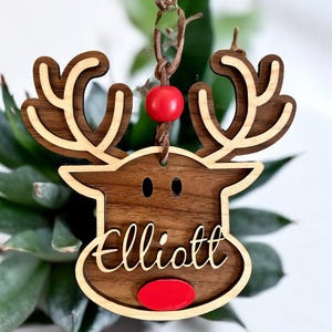 Personalized Reindeer Christmas Ornament