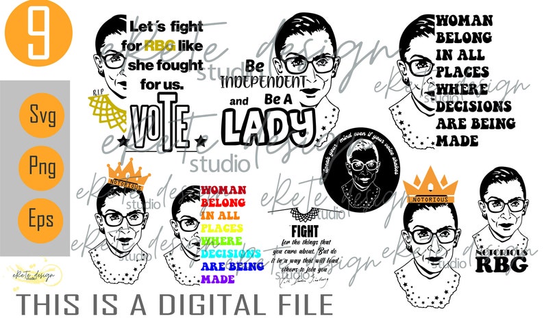 Download Ruth Bader Ginsburg svg bundle NOTORIOUS RBG Svg Files | Etsy
