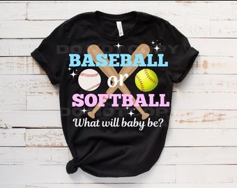Baseball or softball gender reveal PNG | Gender reveal | baseball PNG |