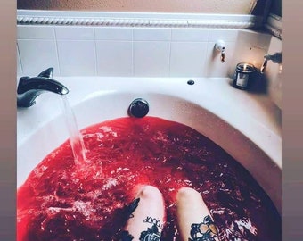 The Original Bathing in The Blood of My Enemies Bath Salts, 2 Pound Resealable Bag, Photo Props, Blood Bath, Red Water, Red Bath, Vampire