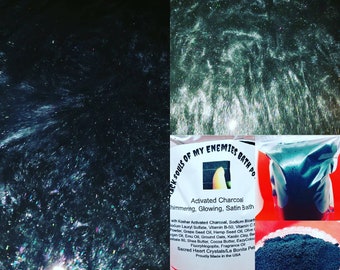 Bathing in the Souls of My Enemies Black Holographic Shimmering Bath Powders, 1.5 Pound Resealable  Bag, Shimmering Black Water, Goth