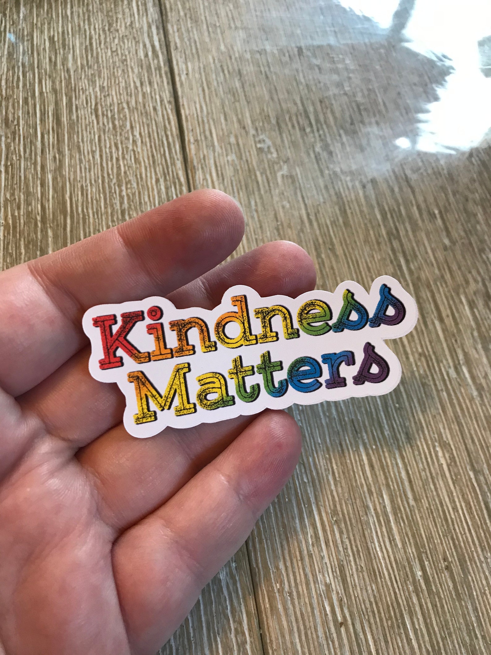 Kindness Matters Sticker / Rainbow Sticker / Font Stickers / Etsy