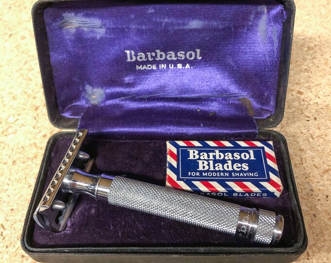 Vintage Barbasol Floating Head Safety Razor & Case 1930s Rare Set Etsy