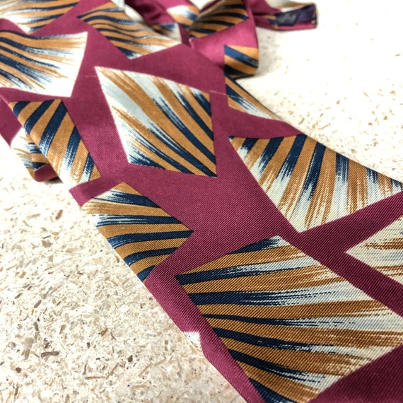 Vintage G.J. Cahn - 1980s-90s Necktie - Dark Red … - image 2