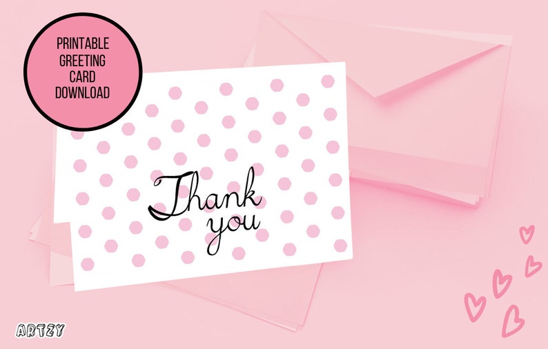 PDF Appreciation Printable Personalized Flat Thank You Cards Digital download Printable Card JPG PNG Aesthetic