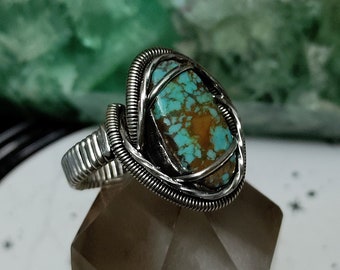Turquoise Wire Wrapped Sterling Silver Ring