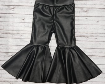 red leather bell bottoms