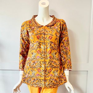 Orange Color Jacket With Tulip Pants