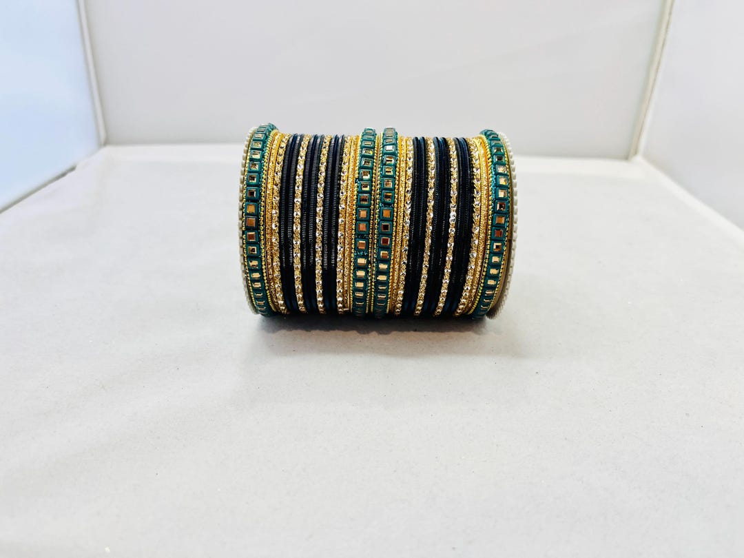 Dark Blue & Gold Color Bangles - Etsy