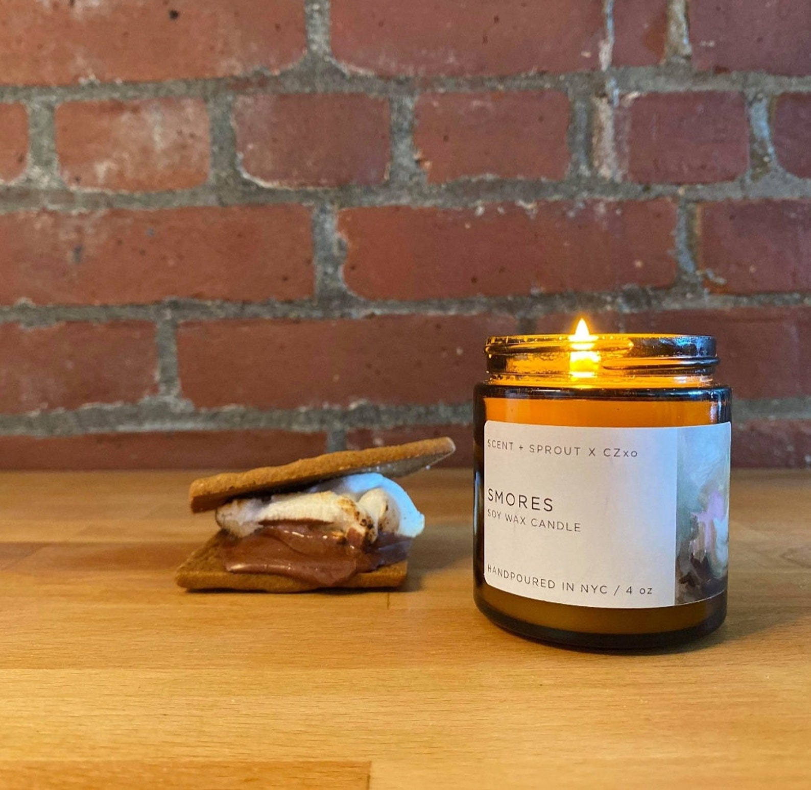 Smores Scented Soy Wax Candle Hand Poured Candle All Natural Etsy