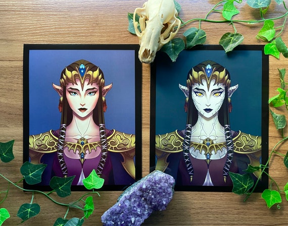 Legend Of Zelda Twilight Princess Zelda And Link Art Print Etsy
