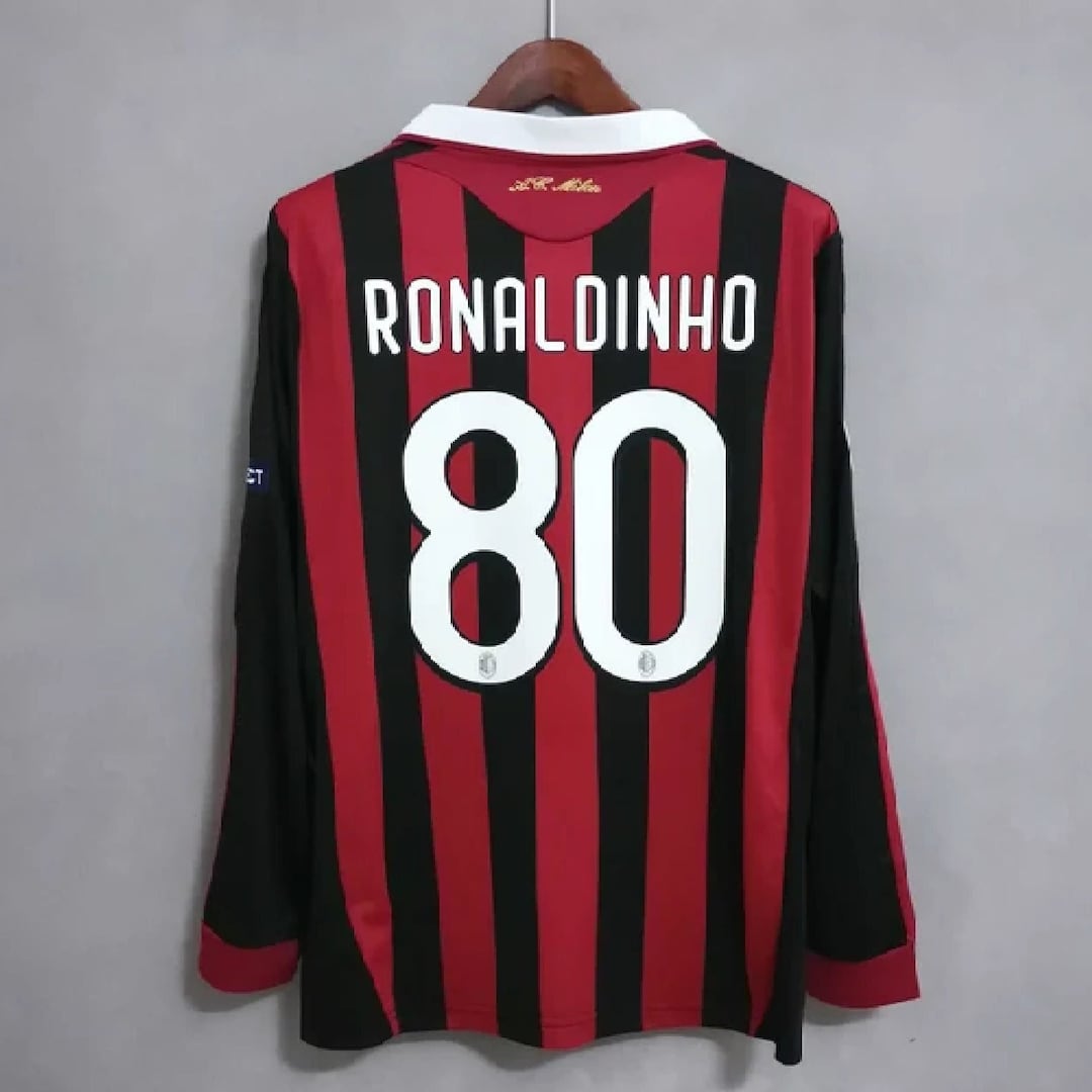 Camiseta Retro Manga Larga AC Milan Ronaldinho Etsy Espa a camiseta-retro-manga-larga-ac-milan-ronaldinho-etsy-espa-a