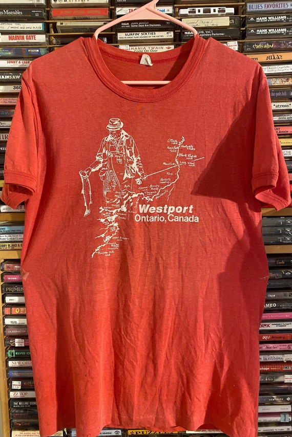 80s, L fly fishing shirt, canada fishing shirt