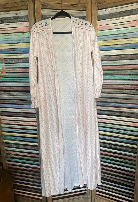 Vintage JCPenny Floral/ Polka Dot Nightgown Robe