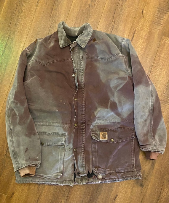 M, USA carhartt vintage chore jacket, distressed