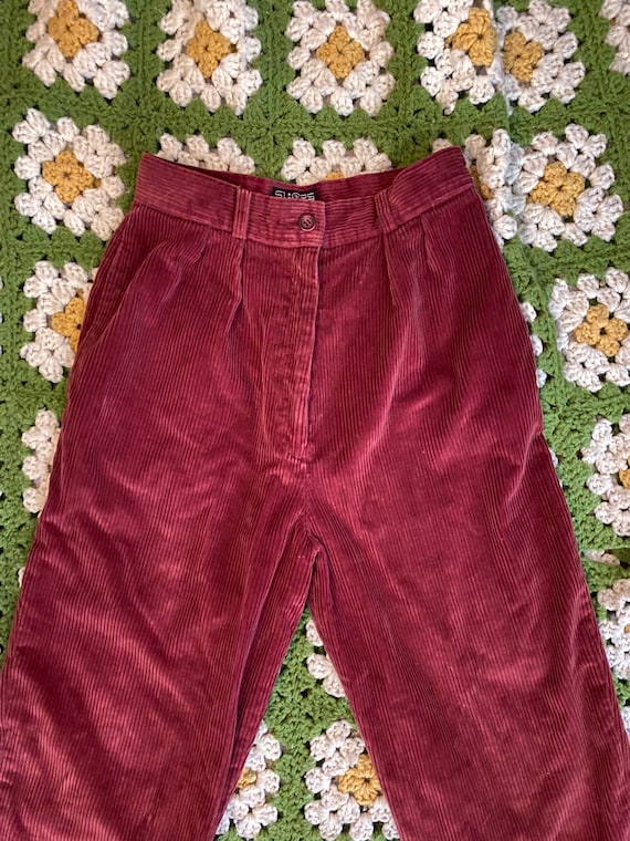 Vintage 80’s Made in Japan Maroon Corduroy Jean P… - image 3