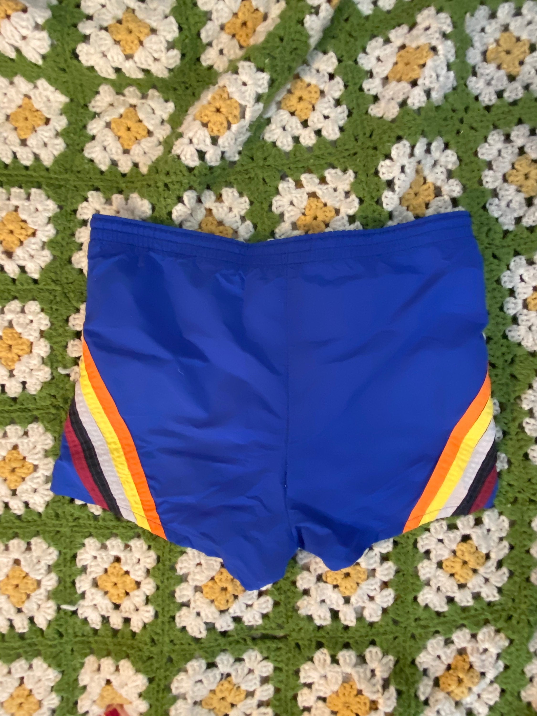 Vintage 70s Mens Swim Shorts Colorful Stripes Etsy