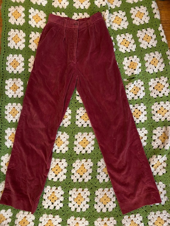 Vintage 80’s Made in Japan Maroon Corduroy Jean P… - image 1