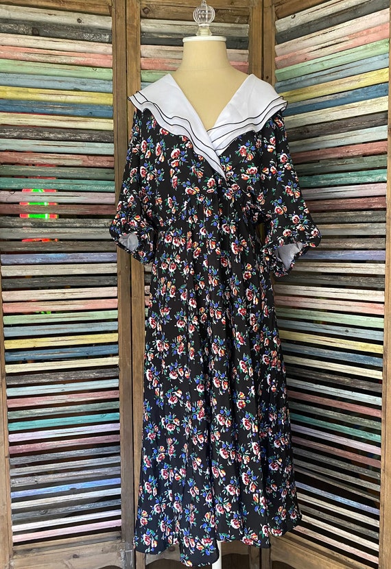 80’s Andrea Gayle Floral Dress