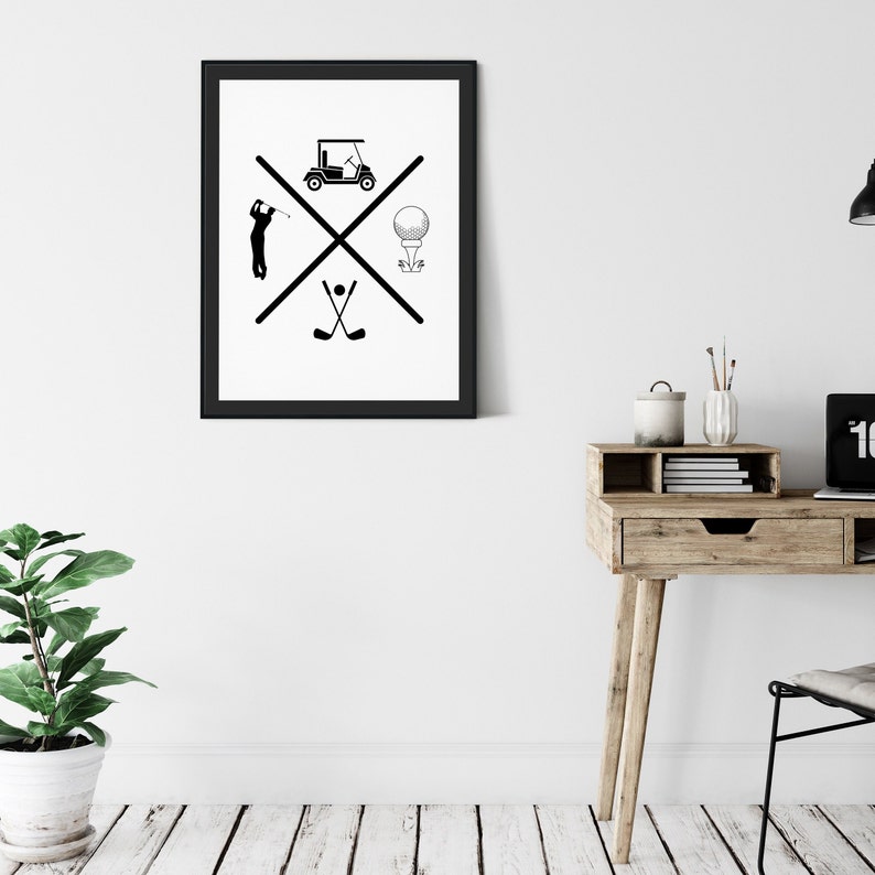 Black and White Golf Wall Art Poster Golf Gifts for Men and Etsy