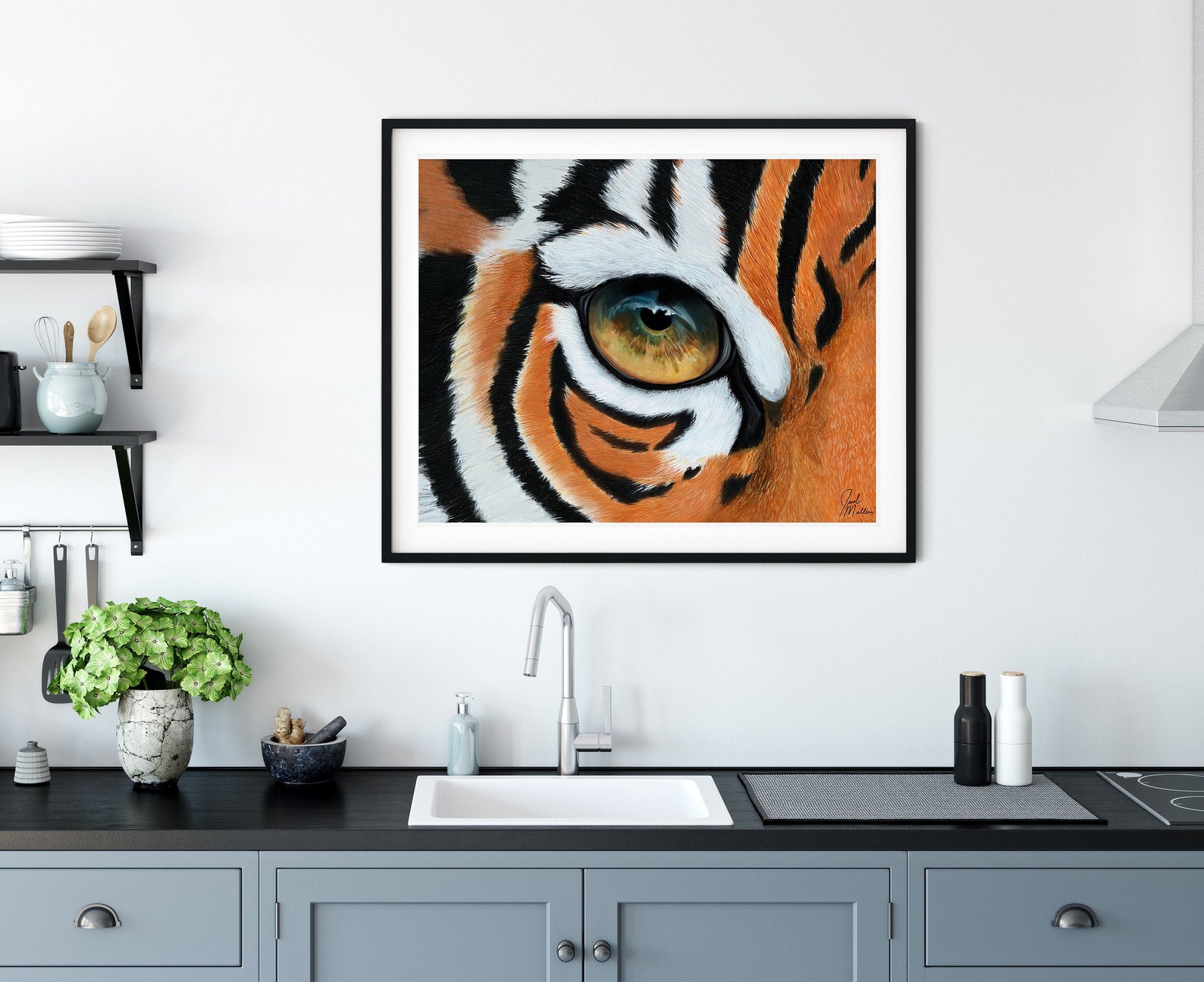 Tiger Eye Wall Art Printable Tiger Painting Digital Download Etsy