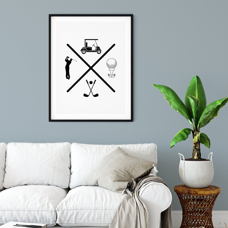 Black and White Golf Wall Art Poster Golf Gifts for Men and Etsy
