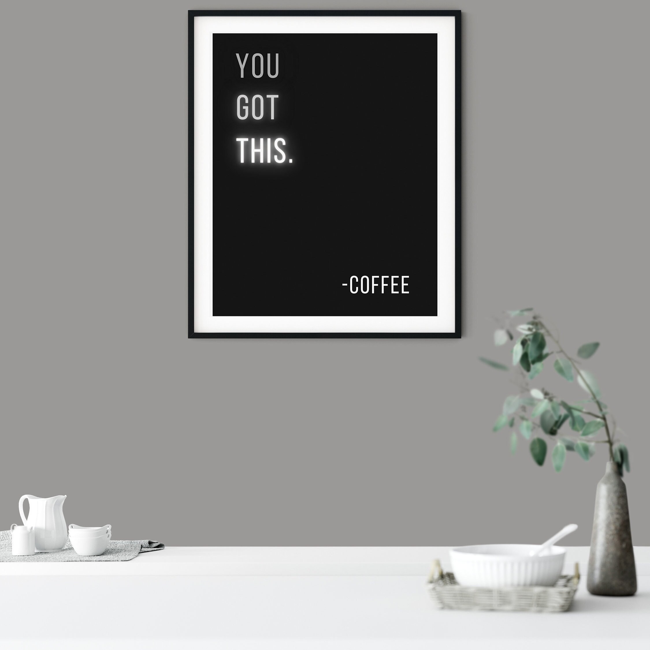 Black and White Coffee Poster Coffee Bar Art Typography Print ...