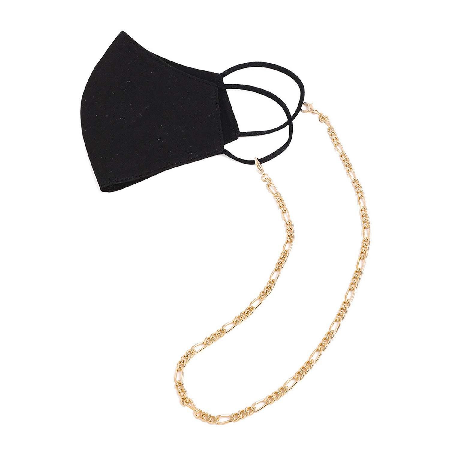 Mask Chain 18K Gold Plated Figaro Chain for Women Men Etsy