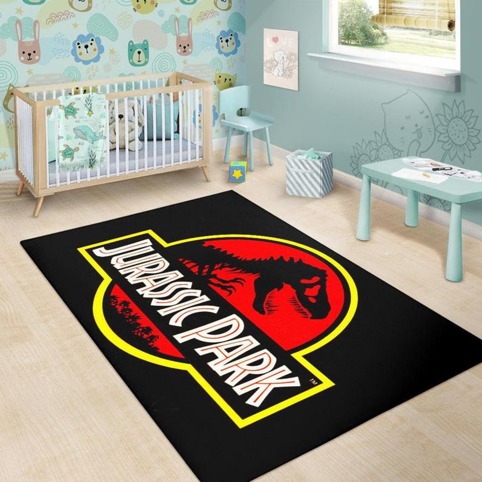 Jurassic Park Rug Dinosaur Rug Living room Rugs Living room Etsy
